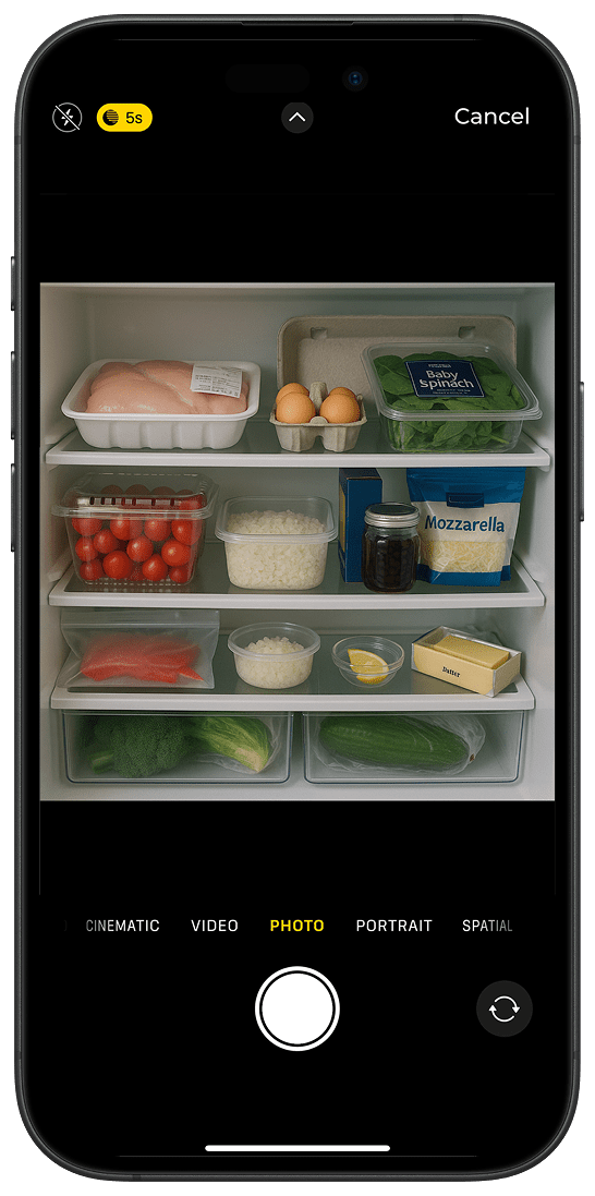 TastySpread App Import Ingredients from Camera Screenshot